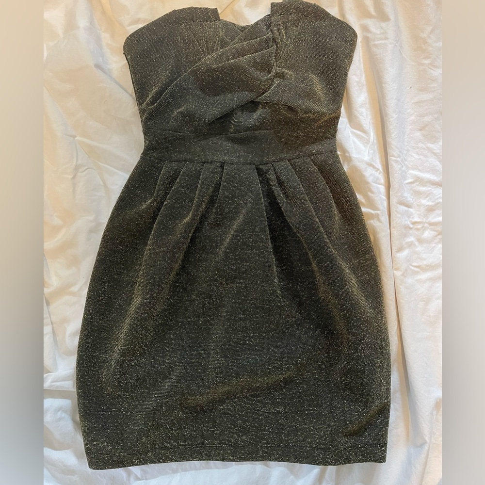Mini gold metallic dress, US size 4, H&M